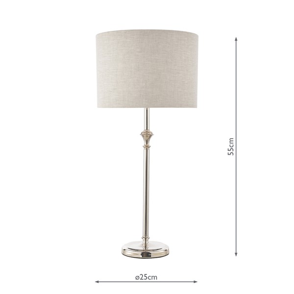 (image for) Laura Ashley Highgrove Table Lamp Polished Nickel With Shade